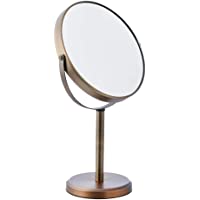 Amazon Basics – Espejo alto de doble cara para lavabo con mueble de baño- Bronce